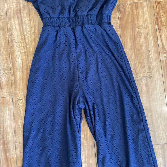 WILLOW ROOT Girls Elegant Navy Blue Short Sleeve Jumpsuit Jumper Size Medium - Picture 9 of 10